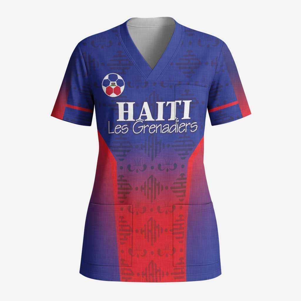 Custom Afro Haiti Football Scrub Top Sporty Style - African Pride