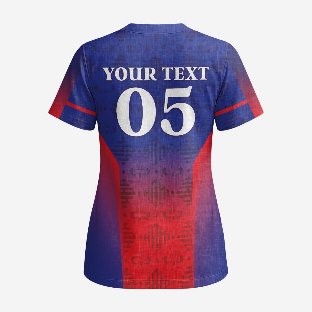 Custom Afro Haiti Football Scrub Top Sporty Style - African Pride