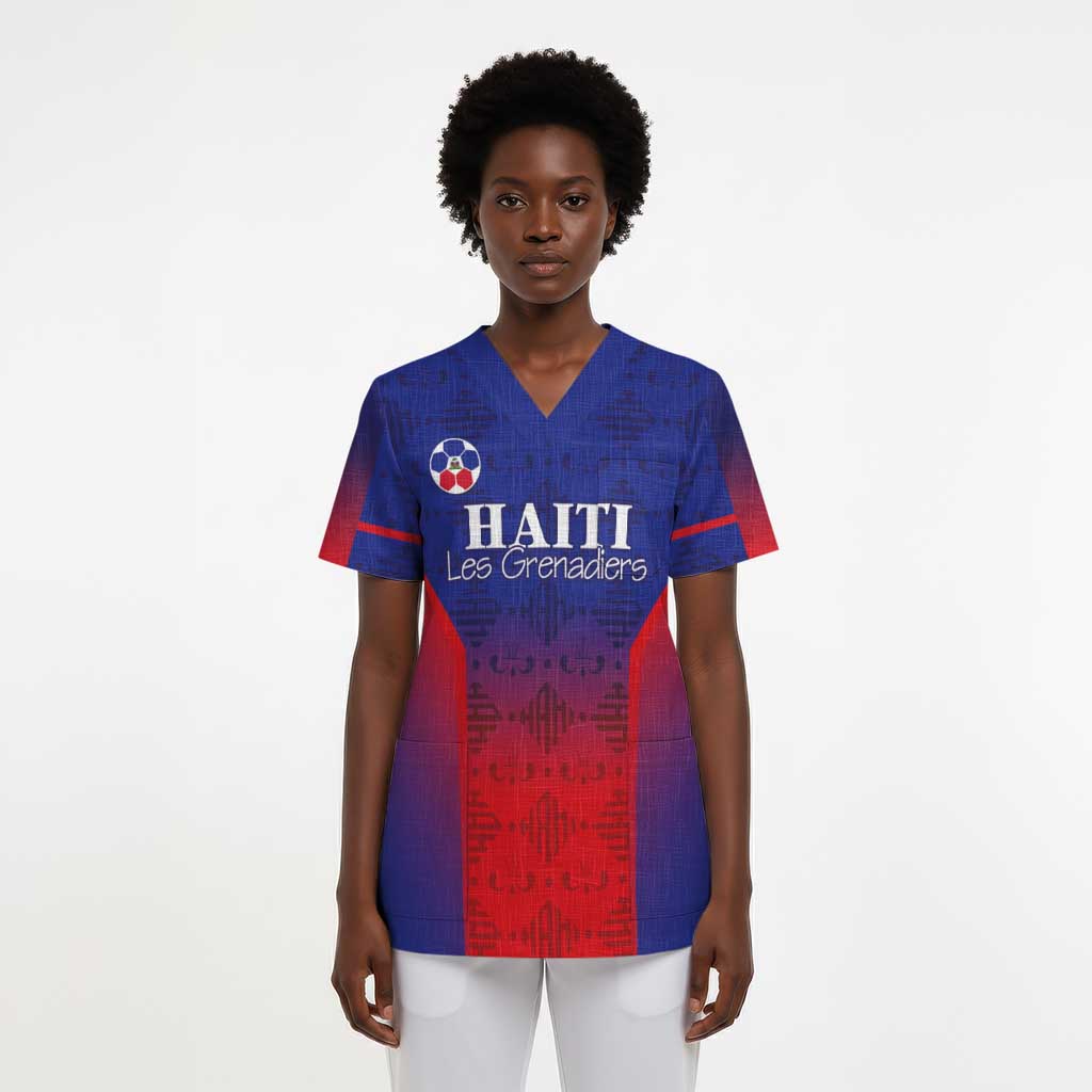 Custom Afro Haiti Football Scrub Top Sporty Style - African Pride