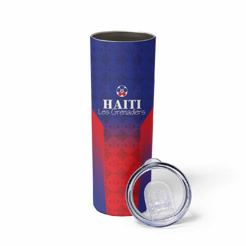 Custom Afro Haiti Football Skinny Tumbler Sporty Style - African Pride