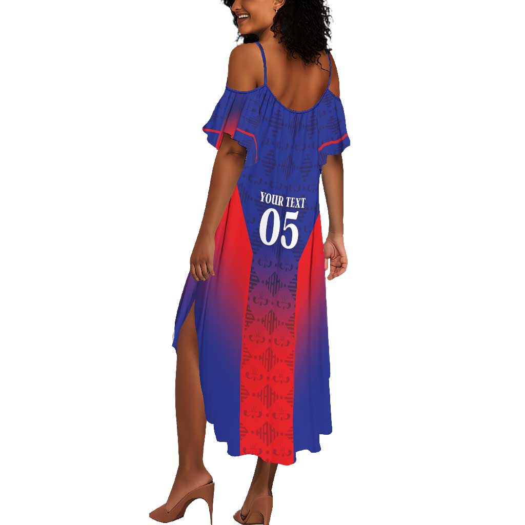 Custom Afro Haiti Football Summer Maxi Dress Sporty Style LT05