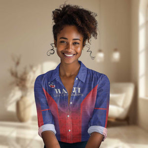 Custom Afro Haiti Football Women Casual Shirt Sporty Style - African Pride