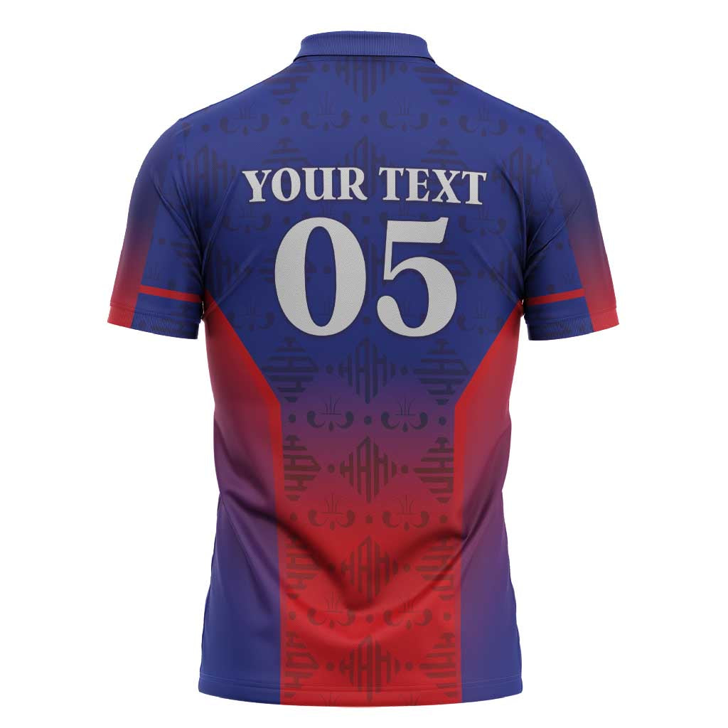 Custom Afro Haiti Football Zipper Polo Shirt Sporty Style