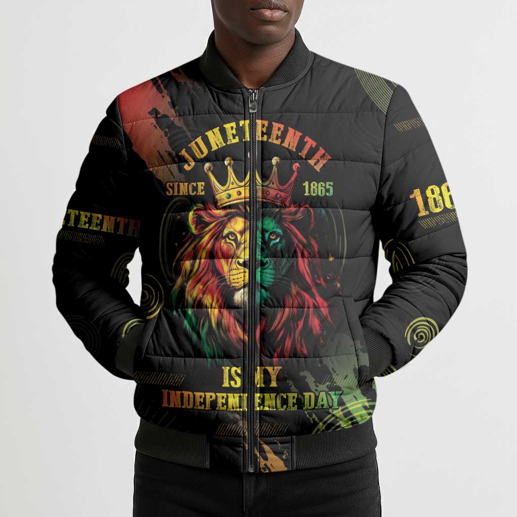 Juneteenth Is My Independence Day Bomber Puffer Jacket
