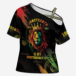 Juneteenth Is My Independence Day Cross Shoulder Shirt
