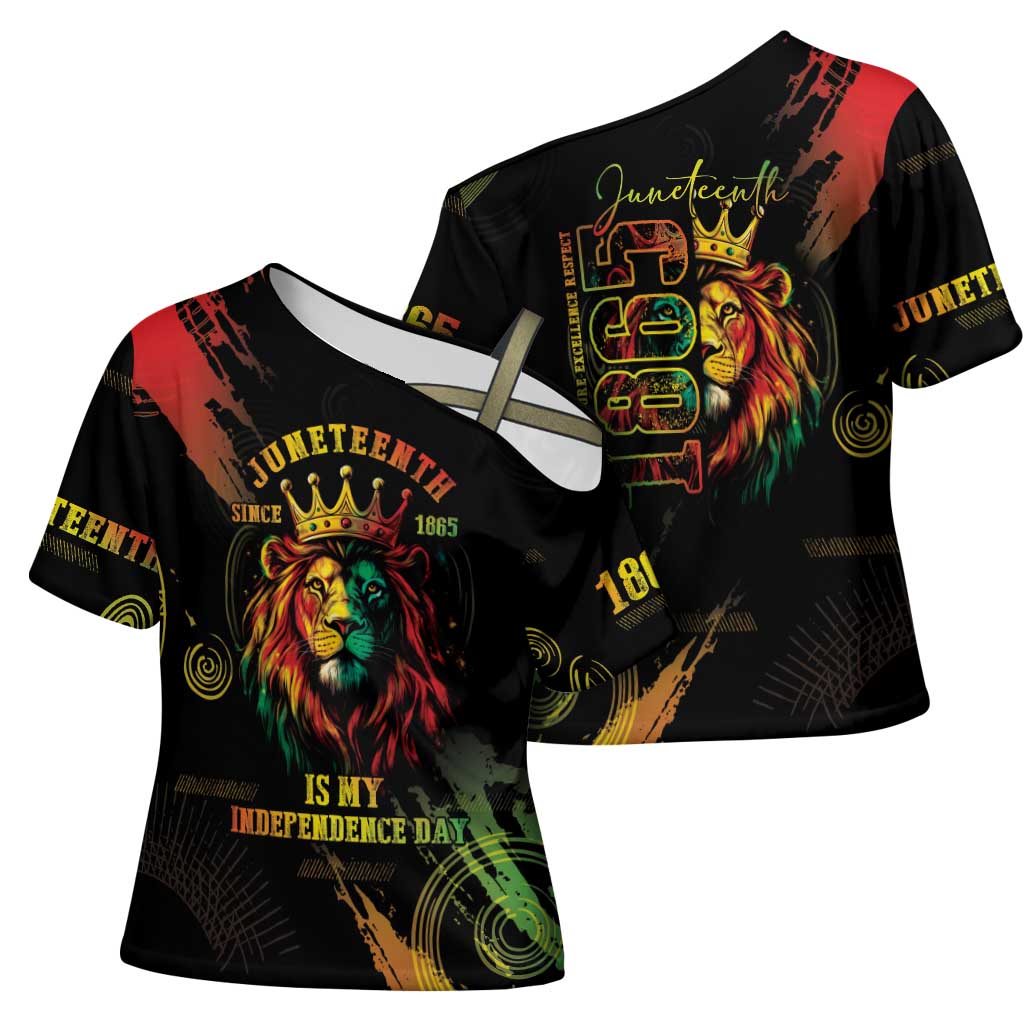 Juneteenth Is My Independence Day Cross Shoulder Shirt