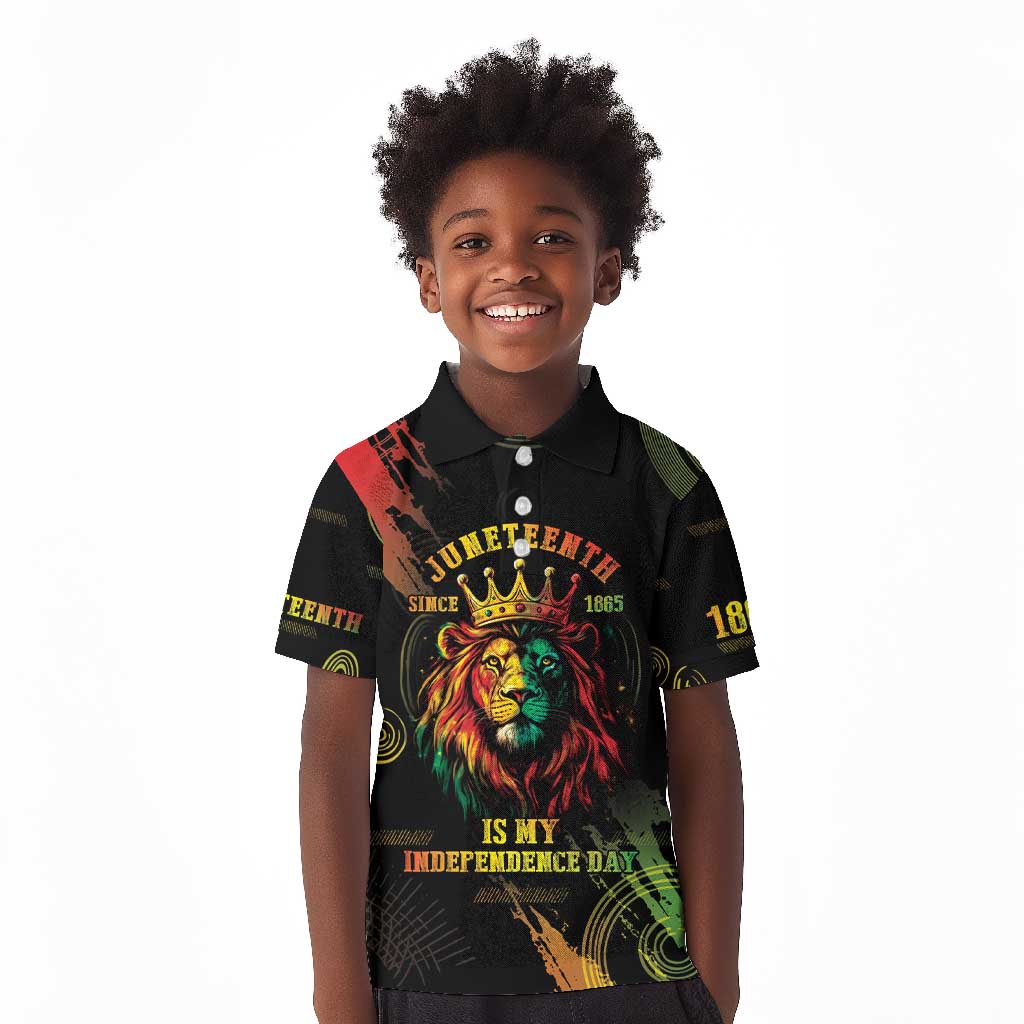 Juneteenth Is My Independence Day Kid Polo Shirt
