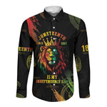 Juneteenth Is My Independence Day Long Sleeve Button Shirt