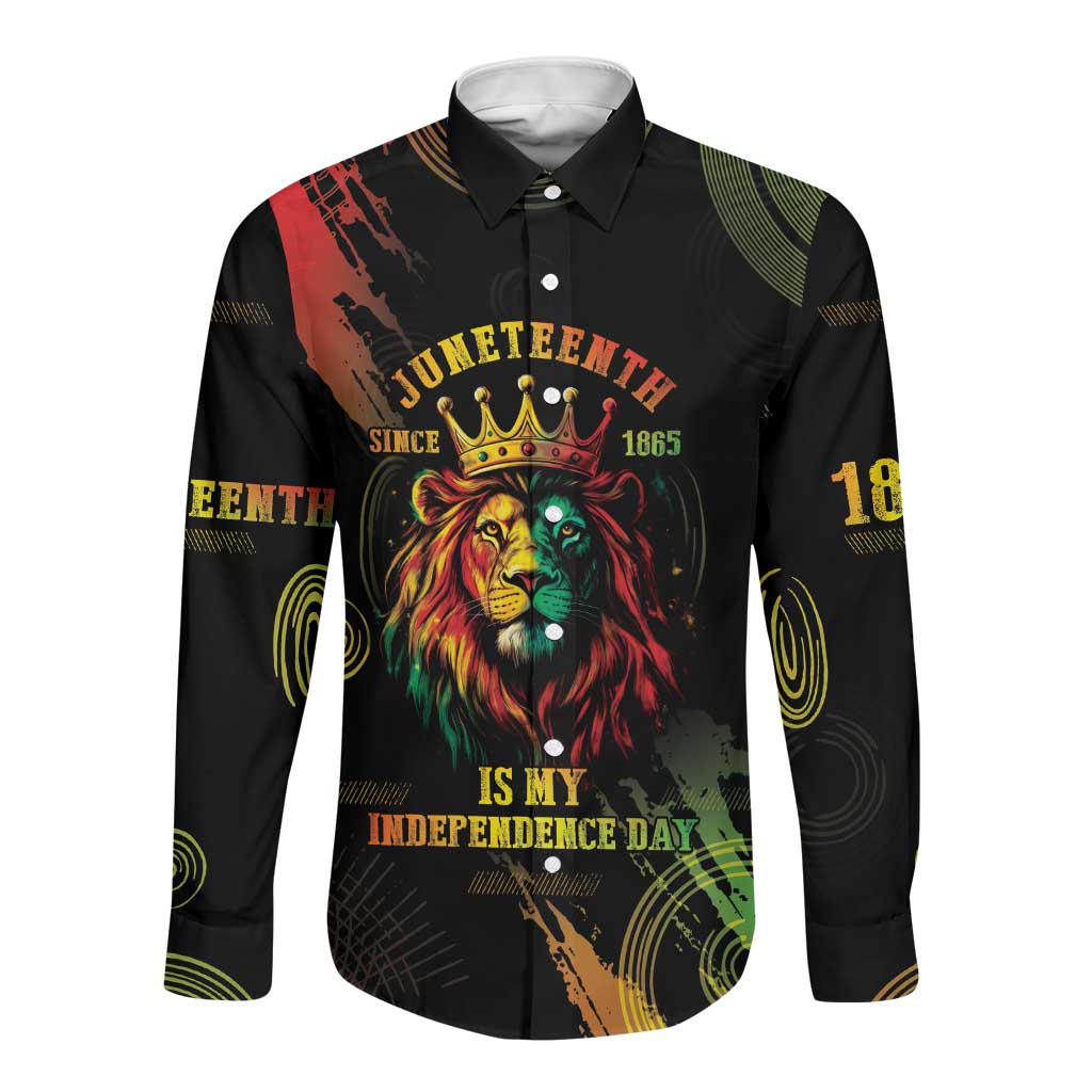 Juneteenth Is My Independence Day Long Sleeve Button Shirt