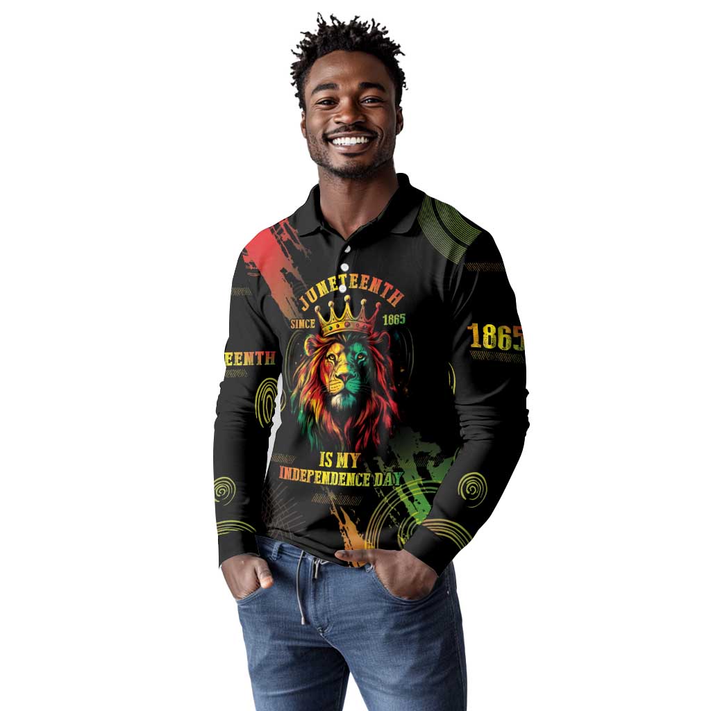Juneteenth Is My Independence Day Long Sleeve Polo Shirt