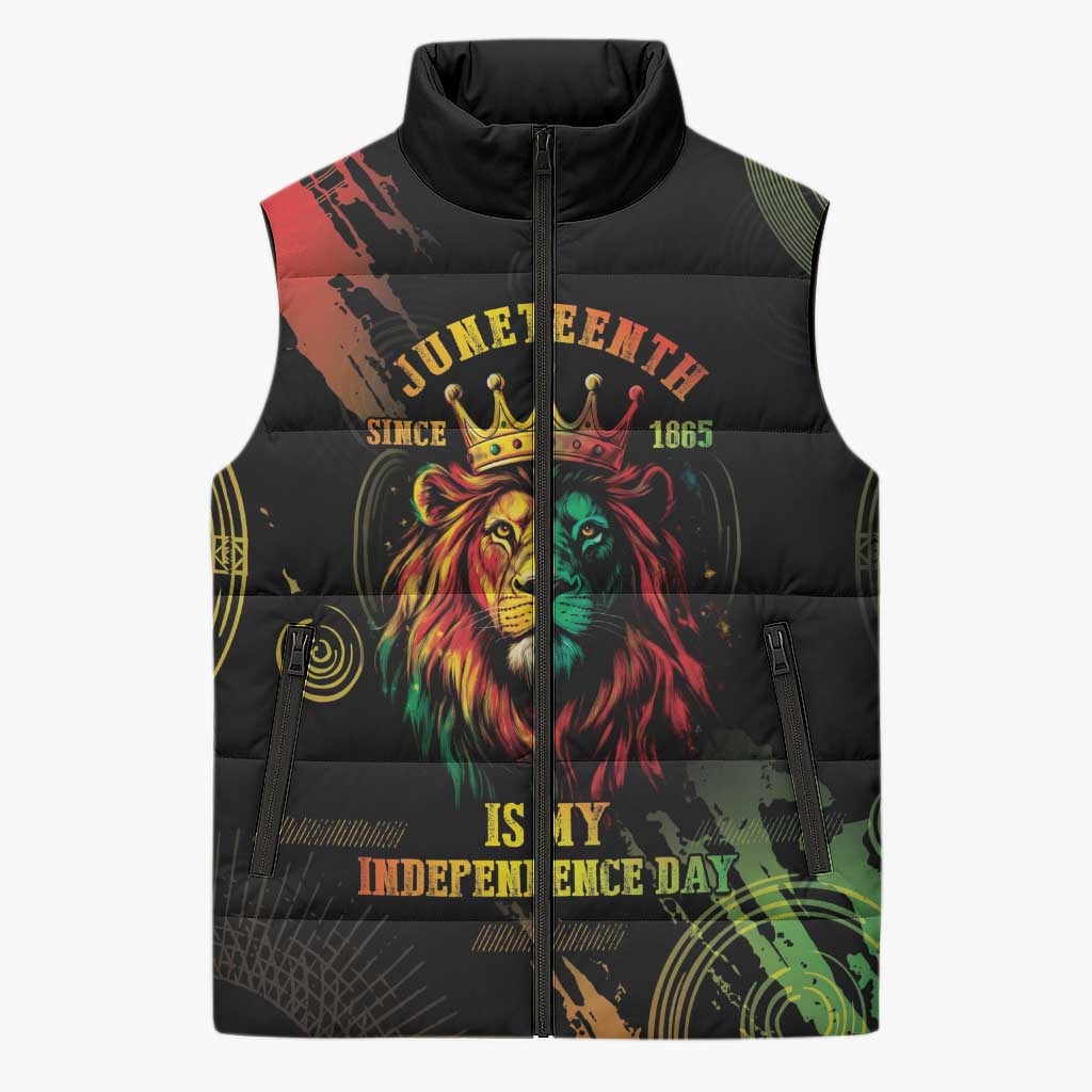 Juneteenth Is My Independence Day Sleeveless Puffer Jacket