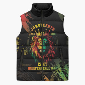 Juneteenth Is My Independence Day Sleeveless Puffer Jacket