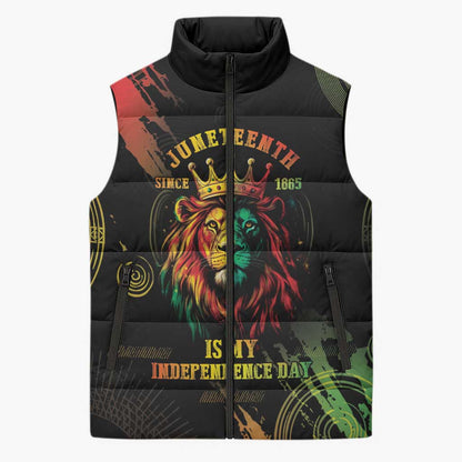 Juneteenth Is My Independence Day Sleeveless Puffer Jacket