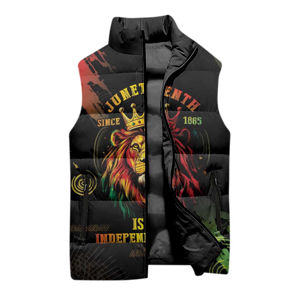 Juneteenth Is My Independence Day Sleeveless Puffer Jacket