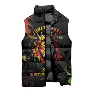 Juneteenth Is My Independence Day Sleeveless Puffer Jacket
