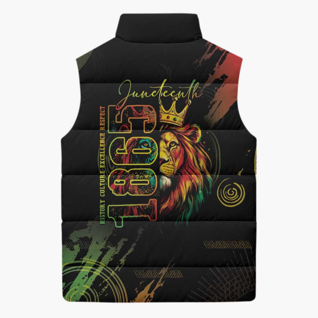 Juneteenth Is My Independence Day Sleeveless Puffer Jacket