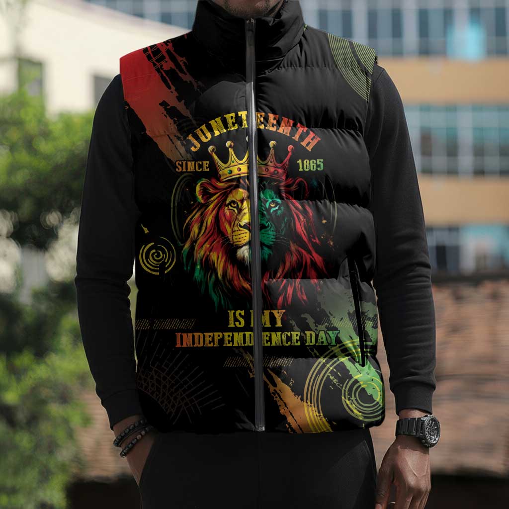 Juneteenth Is My Independence Day Sleeveless Puffer Jacket