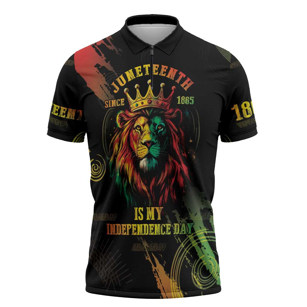 Juneteenth Is My Independence Day Zipper Polo Shirt