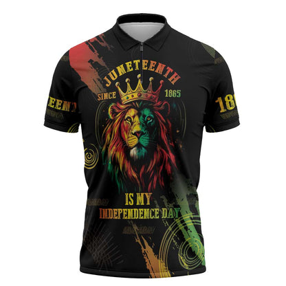 Juneteenth Is My Independence Day Zipper Polo Shirt