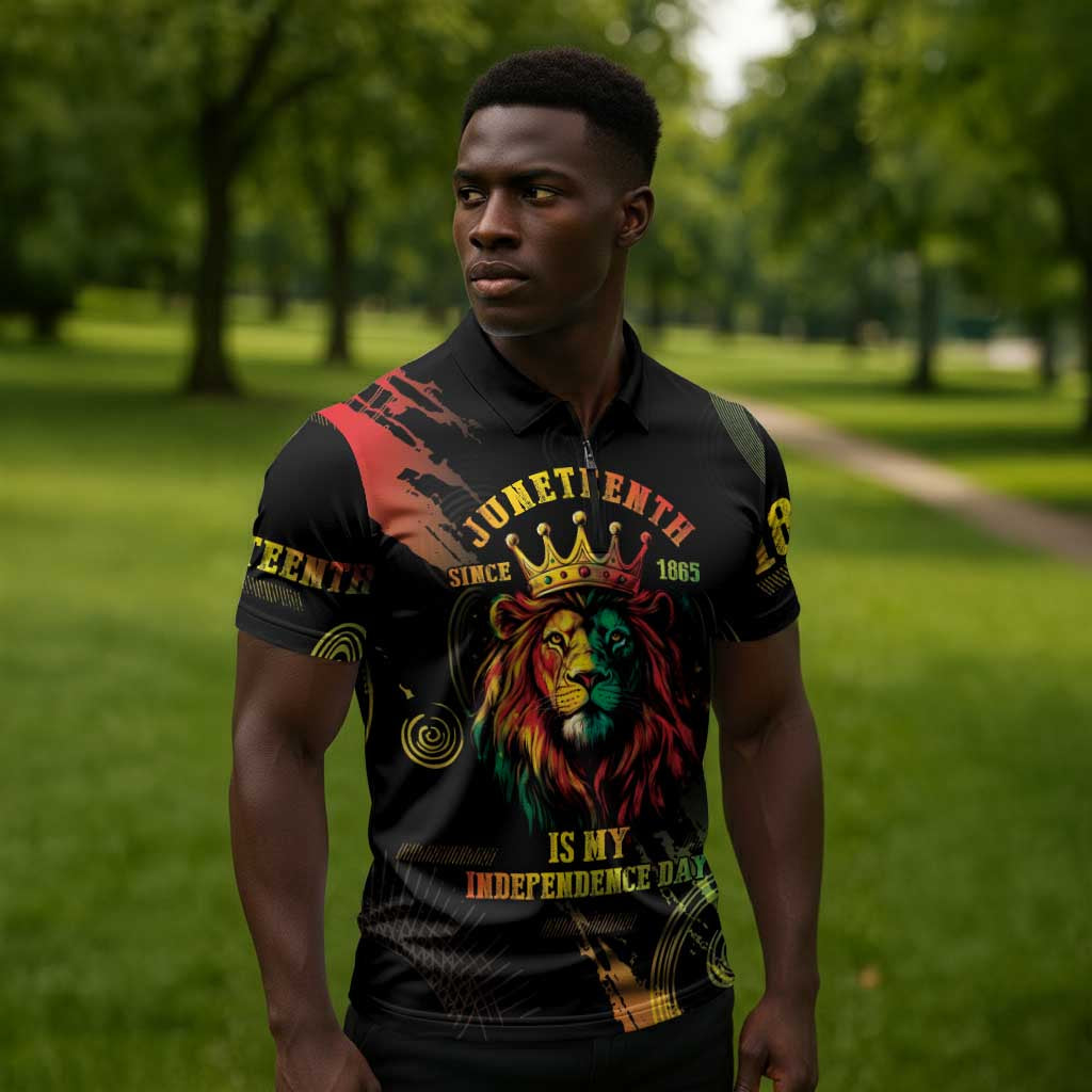 Juneteenth Is My Independence Day Zipper Polo Shirt