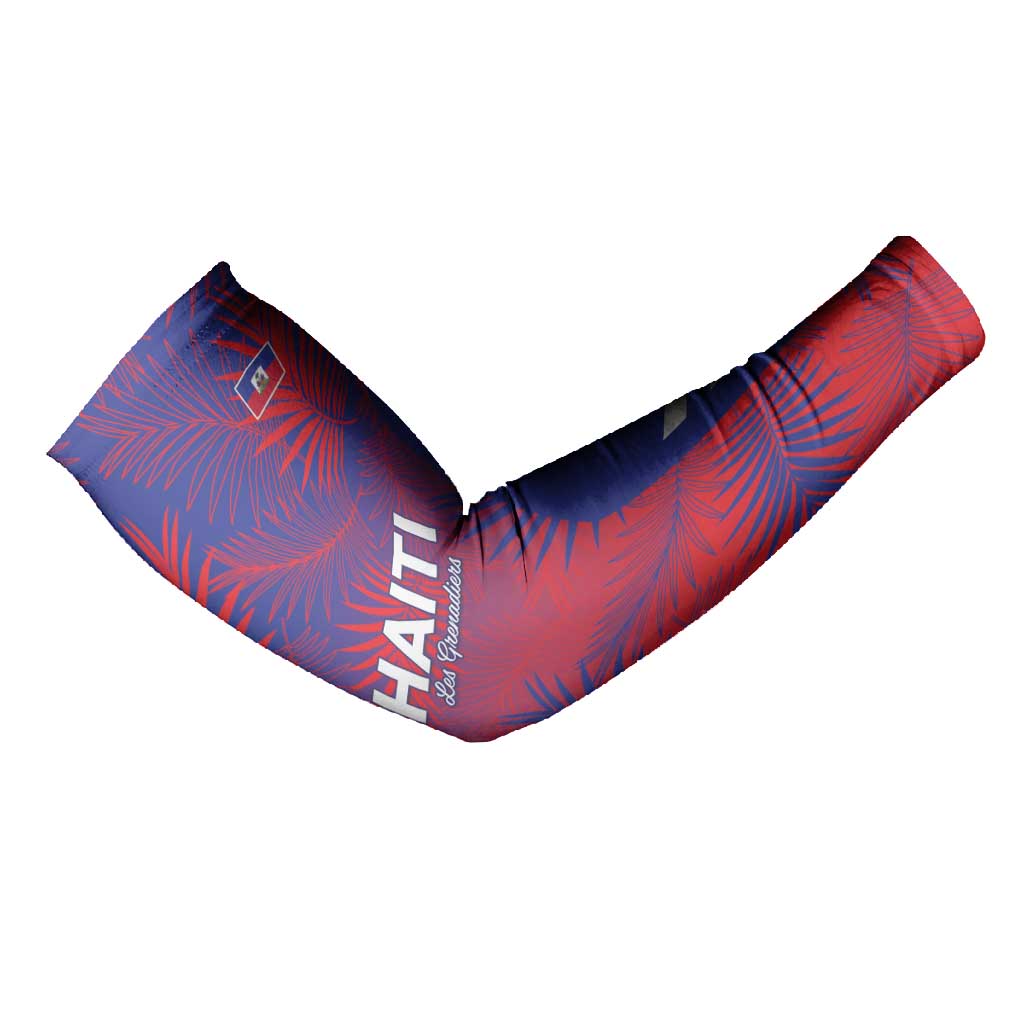 Custom Les Grenadiers Haiti Football Arm Sleeves Tropical Vibes
