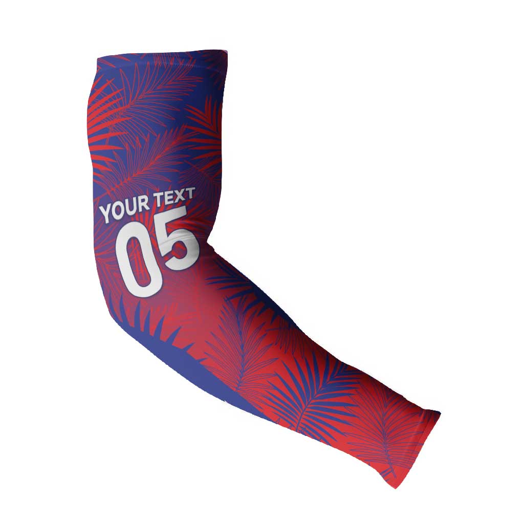 Custom Les Grenadiers Haiti Football Arm Sleeves Tropical Vibes