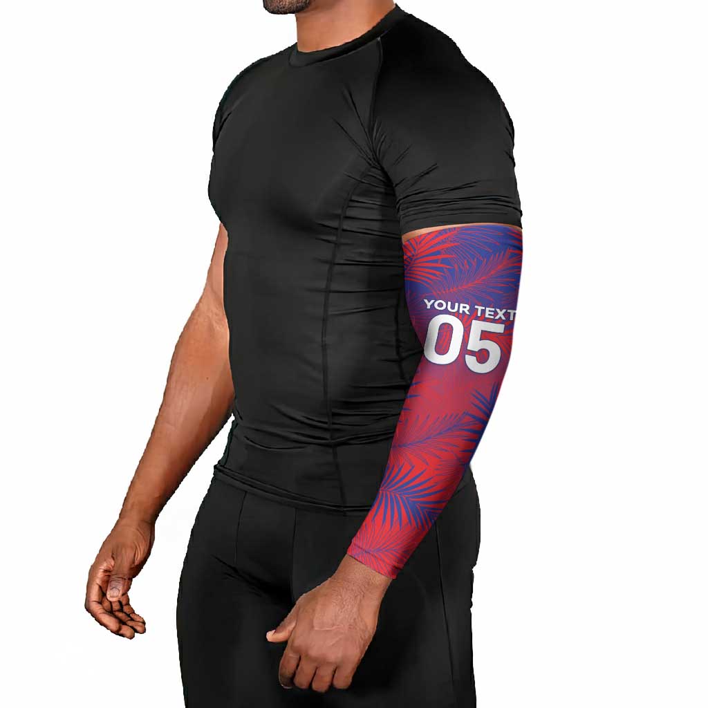 Custom Les Grenadiers Haiti Football Arm Sleeves Tropical Vibes
