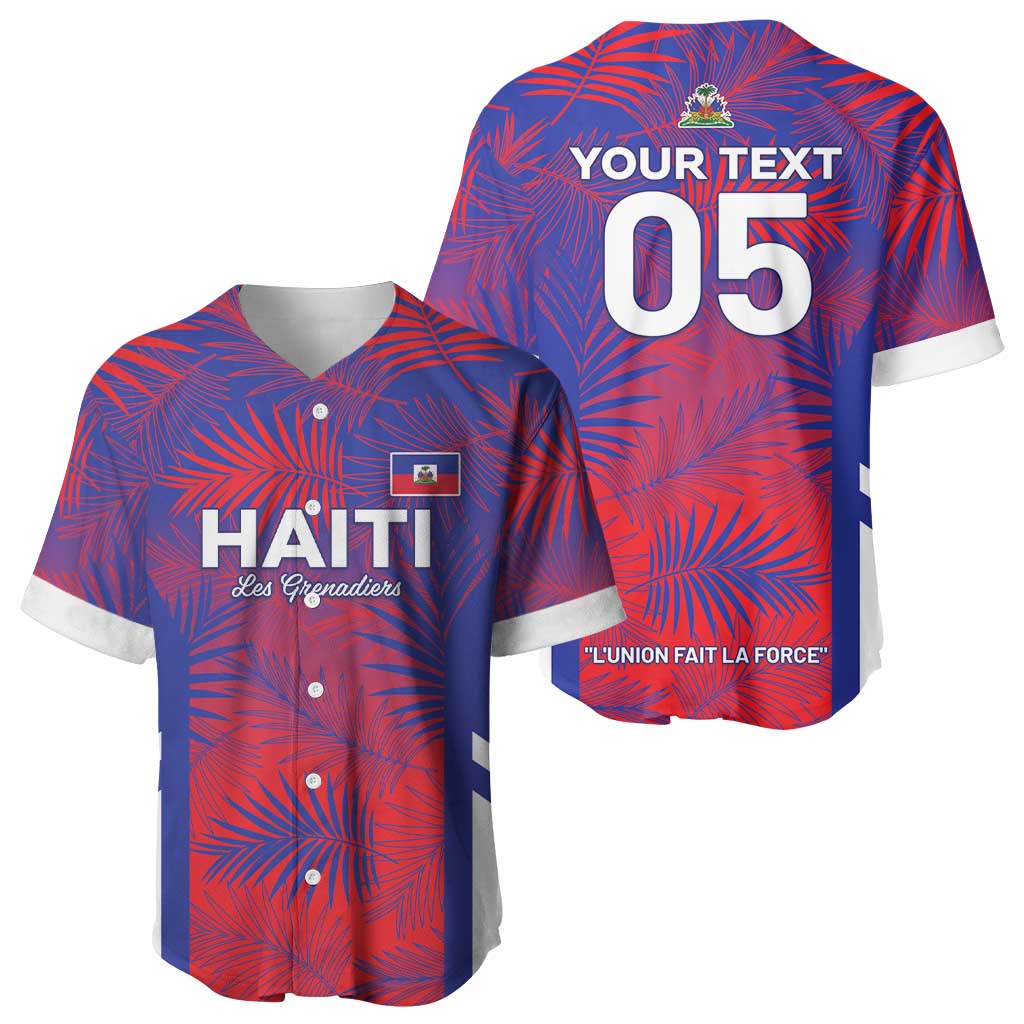 Custom Les Grenadiers Haiti Football Baseball Jersey Tropical Vibes LT05