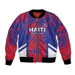 Custom Les Grenadiers Haiti Football Bomber Jacket Tropical Vibes - African Pride