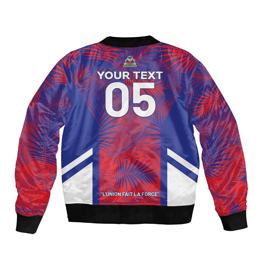 Custom Les Grenadiers Haiti Football Bomber Jacket Tropical Vibes - African Pride