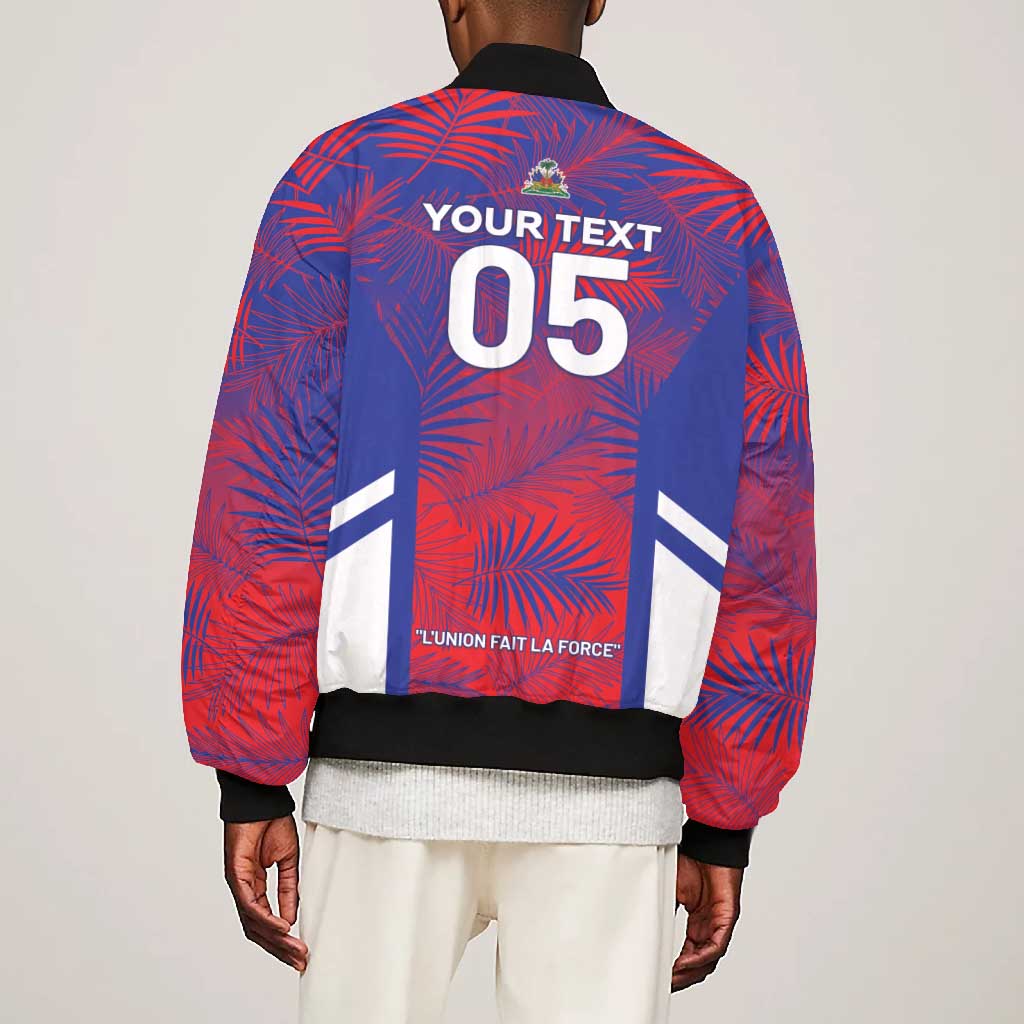 Custom Les Grenadiers Haiti Football Bomber Jacket Tropical Vibes - African Pride