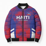 Custom Les Grenadiers Haiti Football Bomber Puffer Jacket Tropical Vibes