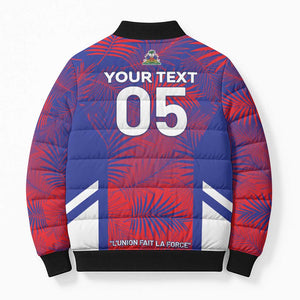 Custom Les Grenadiers Haiti Football Bomber Puffer Jacket Tropical Vibes