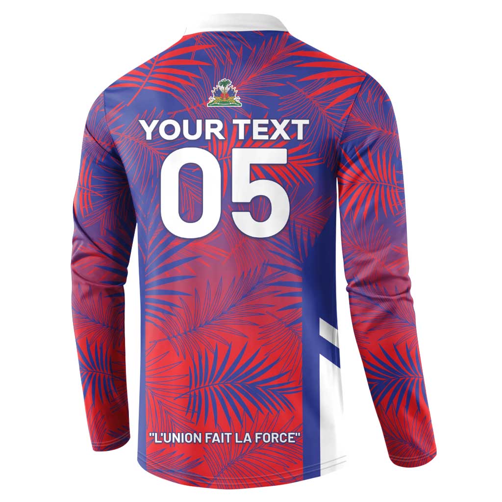 Custom Les Grenadiers Haiti Football Button Sweatshirt Tropical Vibes