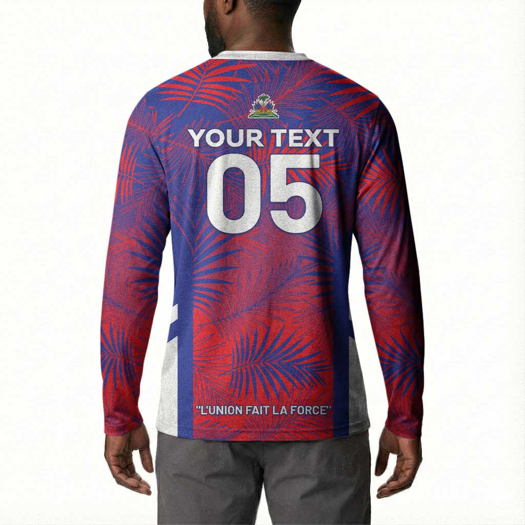 Custom Les Grenadiers Haiti Football Button Sweatshirt Tropical Vibes