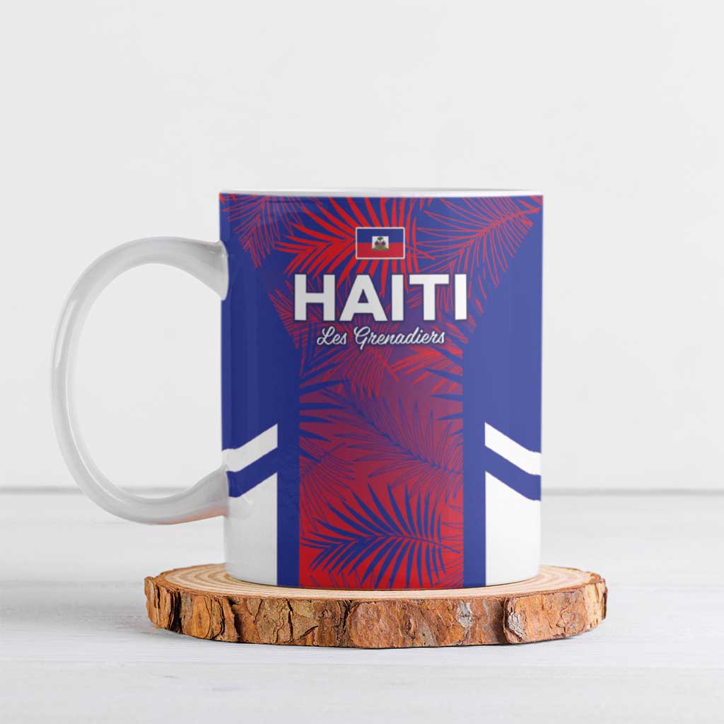 Custom Les Grenadiers Haiti Football Ceramic Mug Tropical Vibes