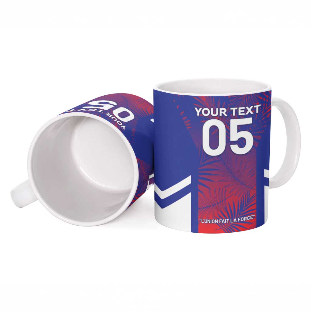Custom Les Grenadiers Haiti Football Ceramic Mug Tropical Vibes