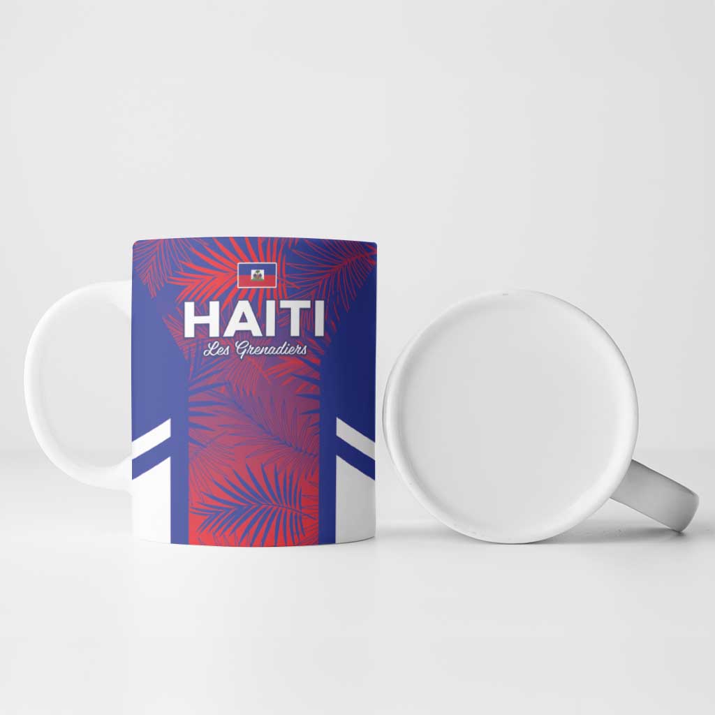 Custom Les Grenadiers Haiti Football Ceramic Mug Tropical Vibes