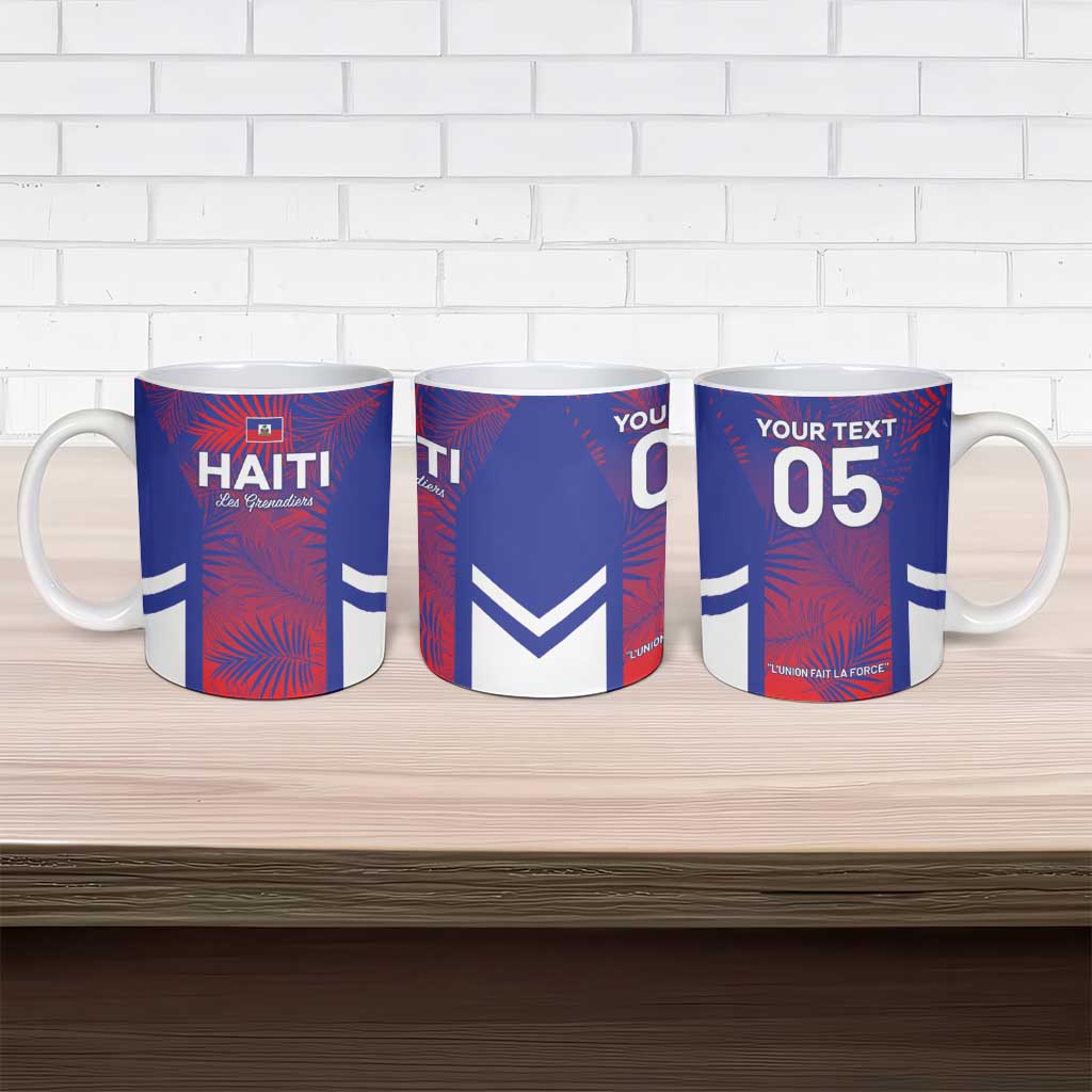 Custom Les Grenadiers Haiti Football Ceramic Mug Tropical Vibes
