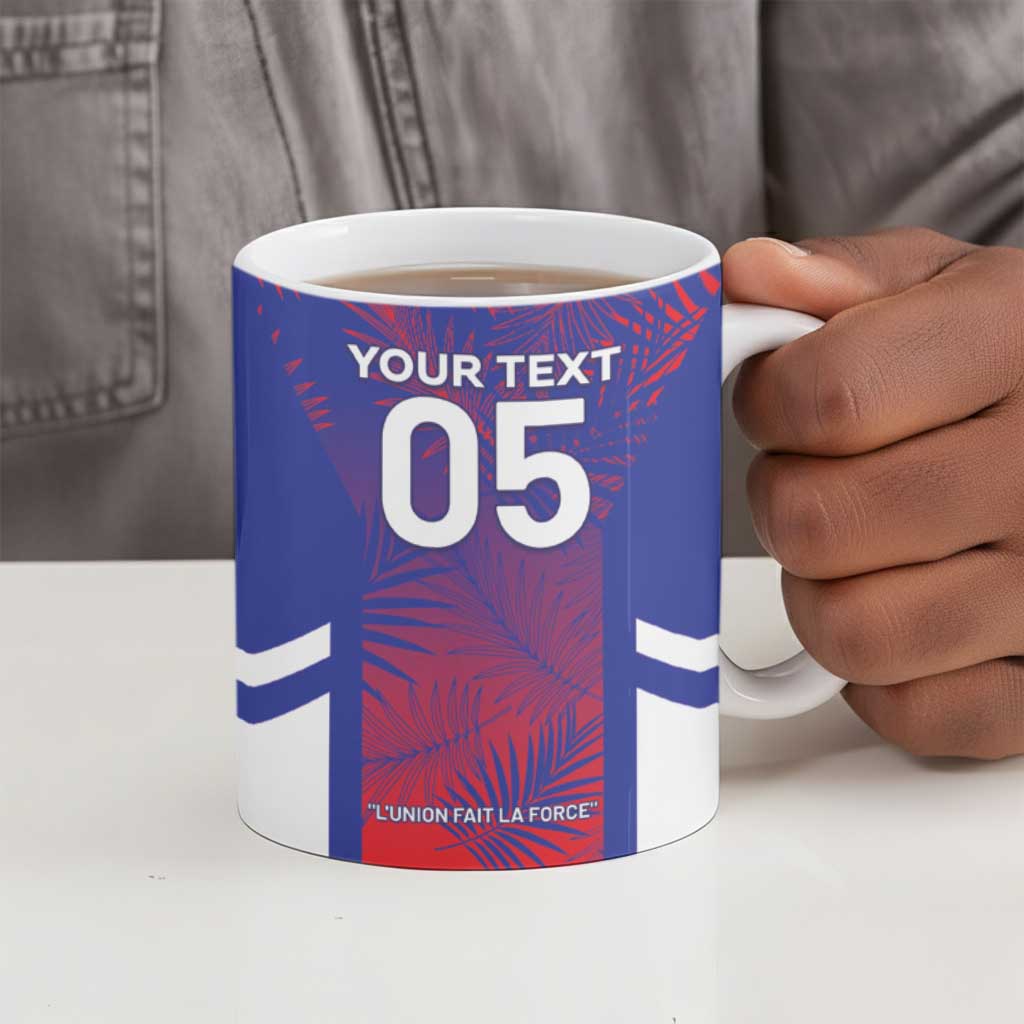 Custom Les Grenadiers Haiti Football Ceramic Mug Tropical Vibes