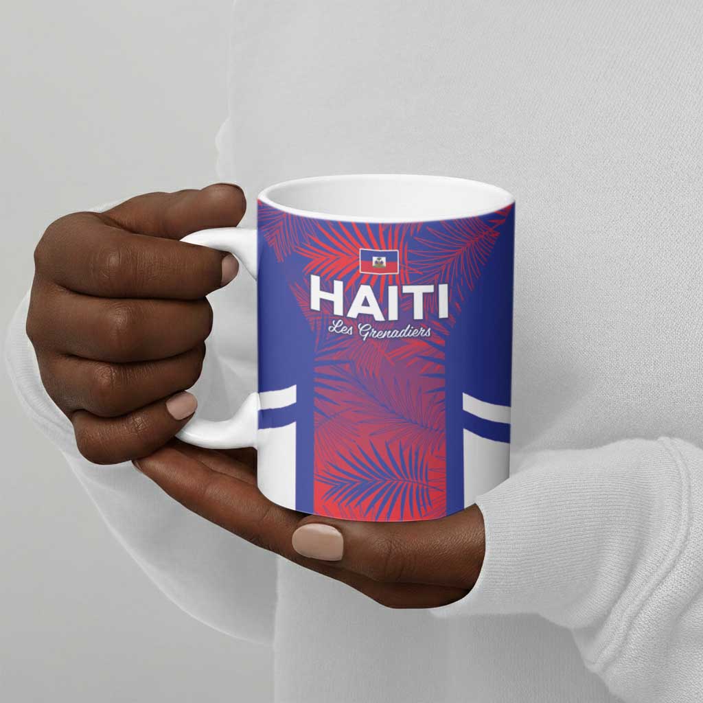 Custom Les Grenadiers Haiti Football Ceramic Mug Tropical Vibes