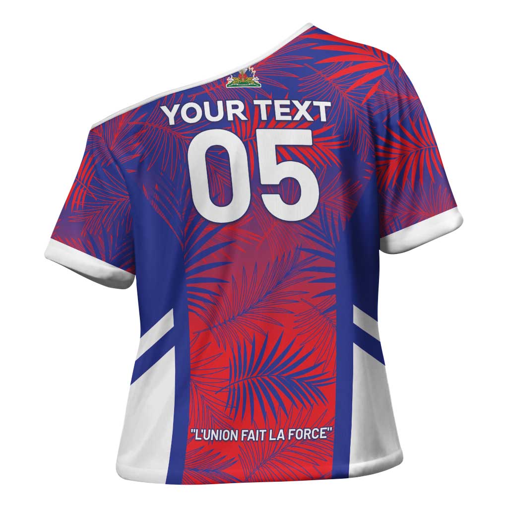 Custom Les Grenadiers Haiti Football Cross Shoulder Shirt Tropical Vibes