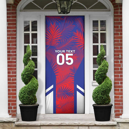 Custom Les Grenadiers Haiti Football Door Cover Tropical Vibes