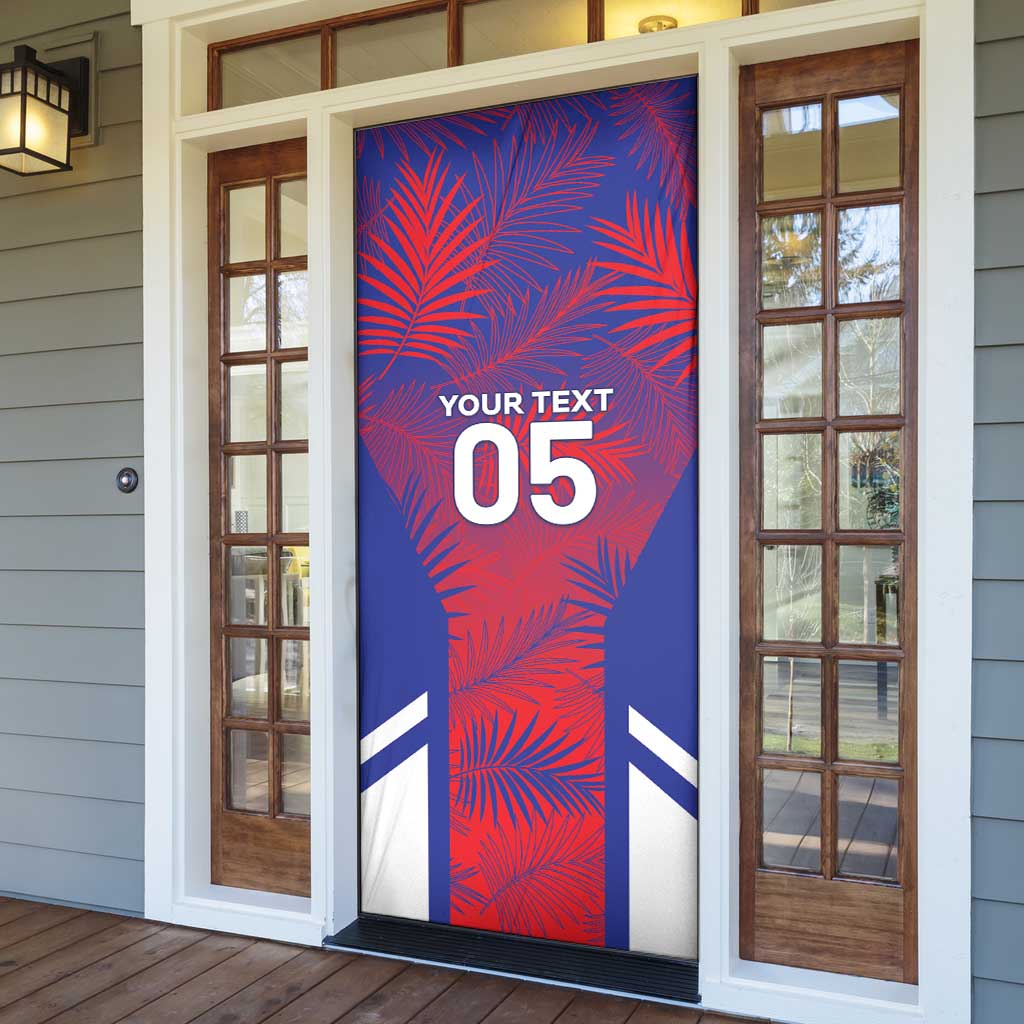 Custom Les Grenadiers Haiti Football Door Cover Tropical Vibes