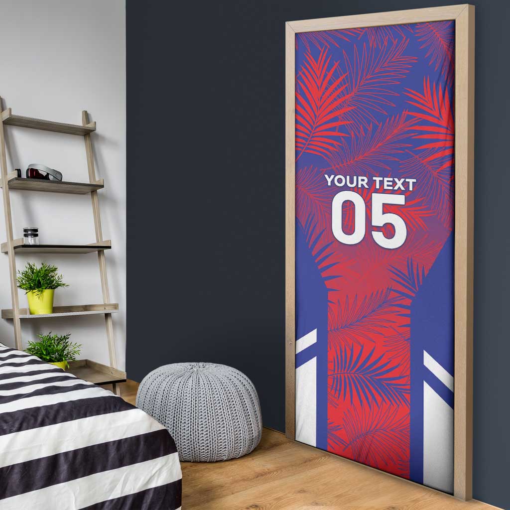 Custom Les Grenadiers Haiti Football Door Cover Tropical Vibes