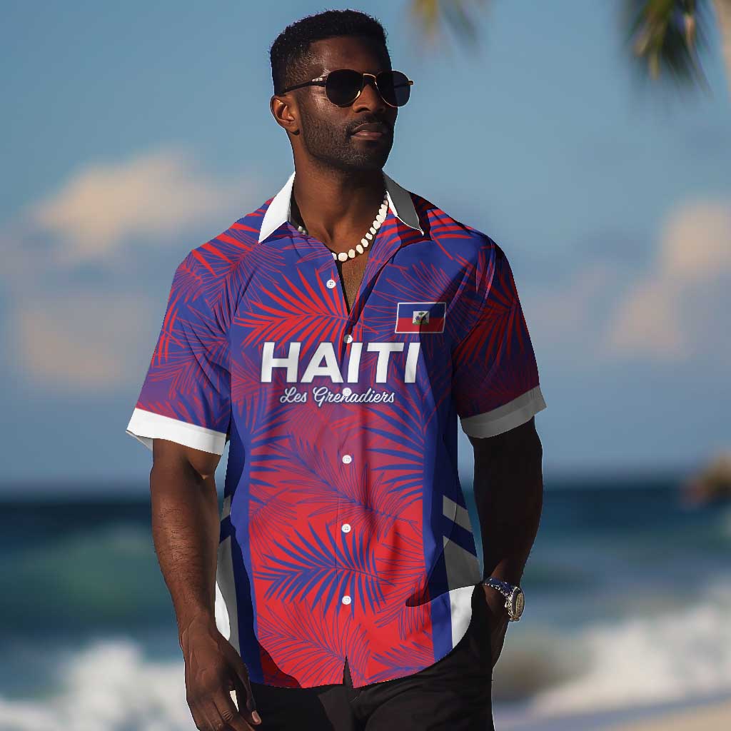 Custom Les Grenadiers Haiti Football Hawaiian Shirt Tropical Vibes LT05