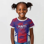 Custom Les Grenadiers Haiti Football Kid T shirt Tropical Vibes LT05