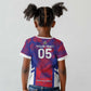 Custom Les Grenadiers Haiti Football Kid T shirt Tropical Vibes LT05