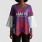 Custom Les Grenadiers Haiti Football Kimono Sleeve Blouse Tropical Vibes