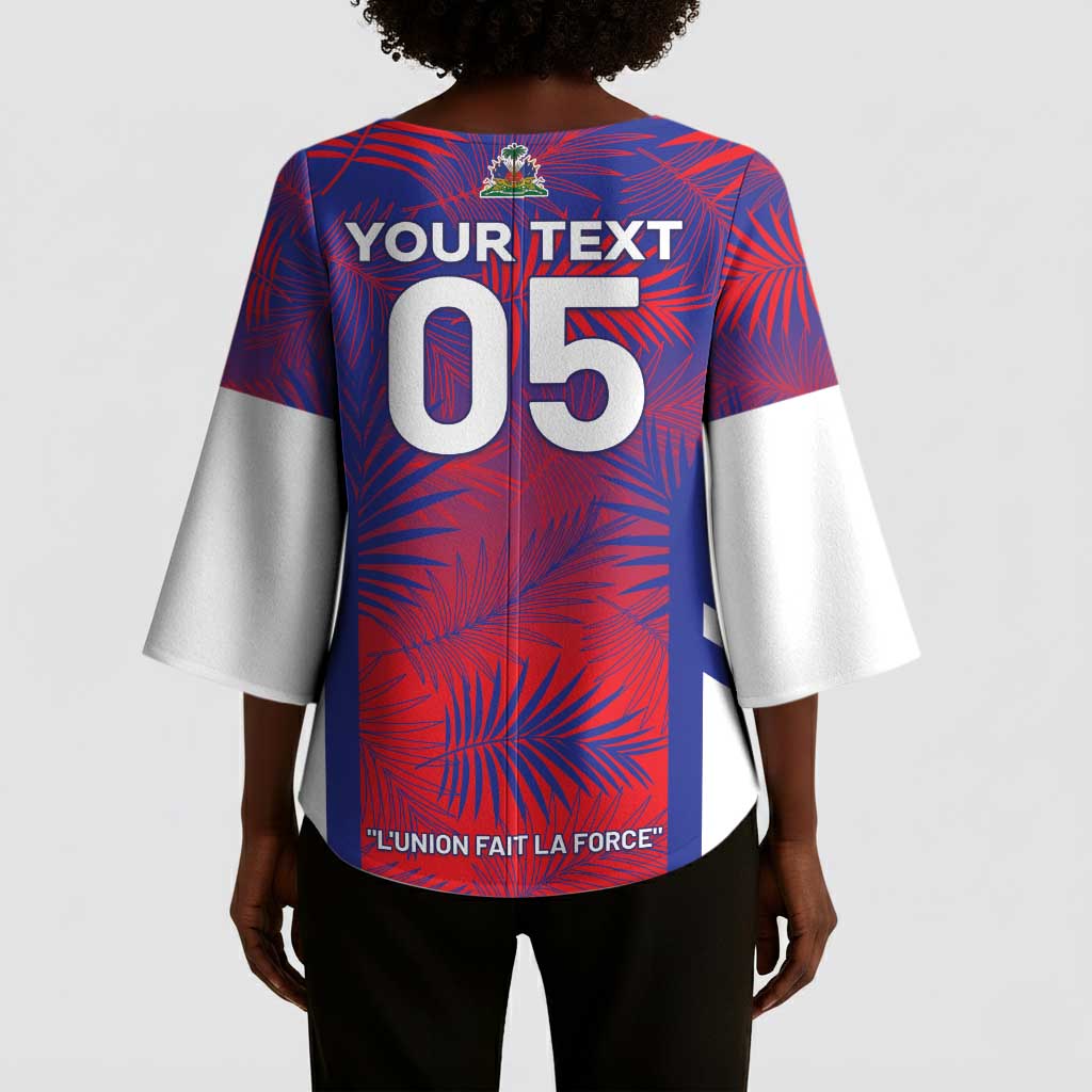 Custom Les Grenadiers Haiti Football Kimono Sleeve Blouse Tropical Vibes